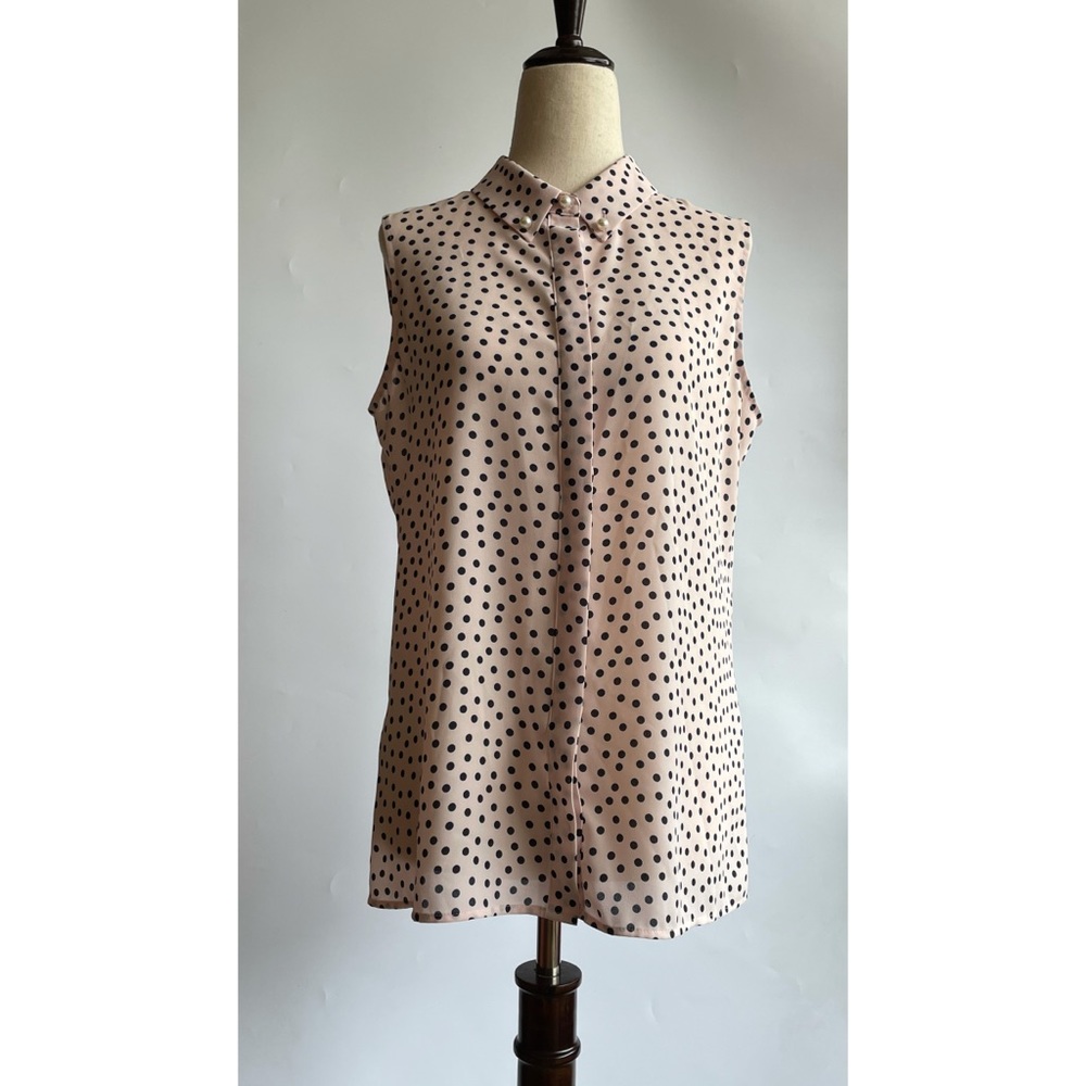 Karl Lagerfeld Polka Dot Blouse Button Up Small